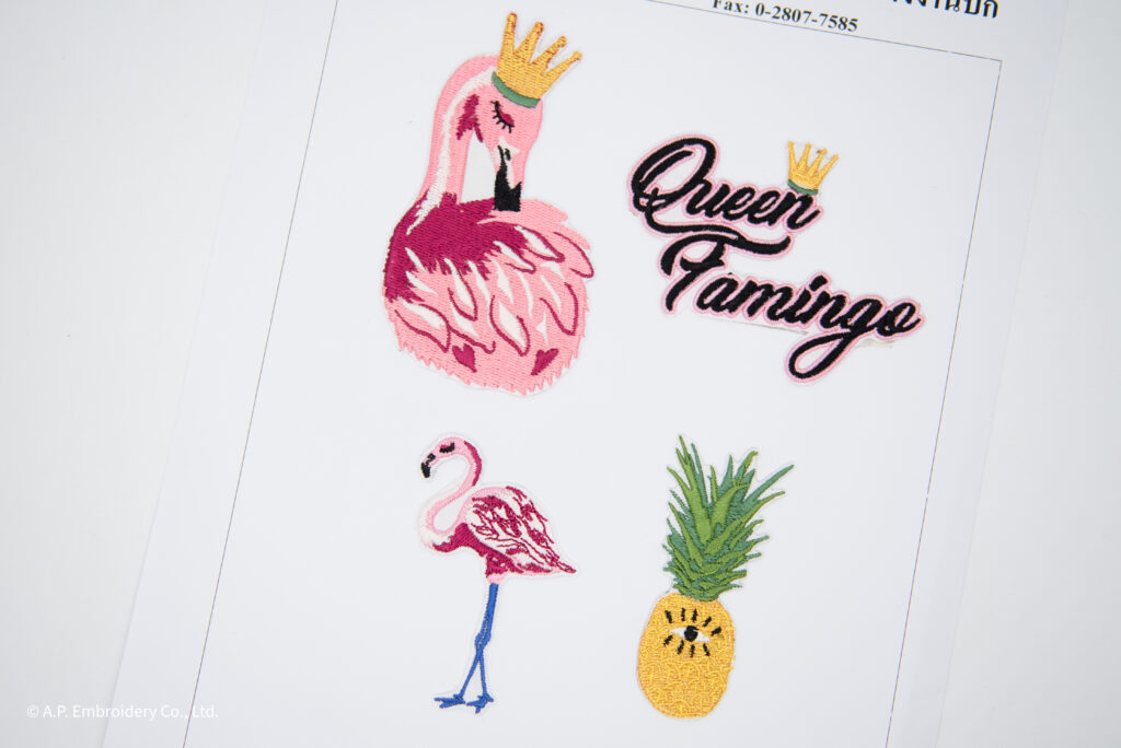 Queen Flamingo Patches Set